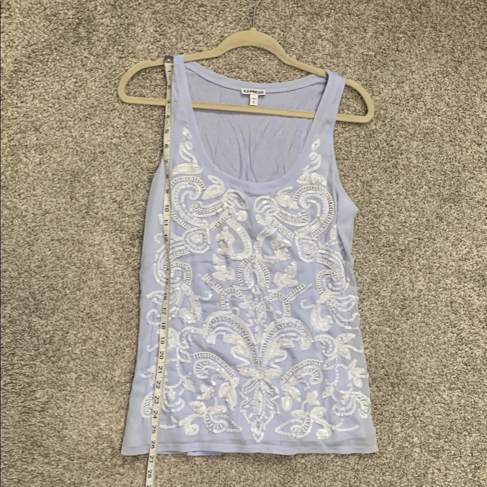 Y2K Express Sequin Beaded Pattern Tank Top - Picture 5 of 7